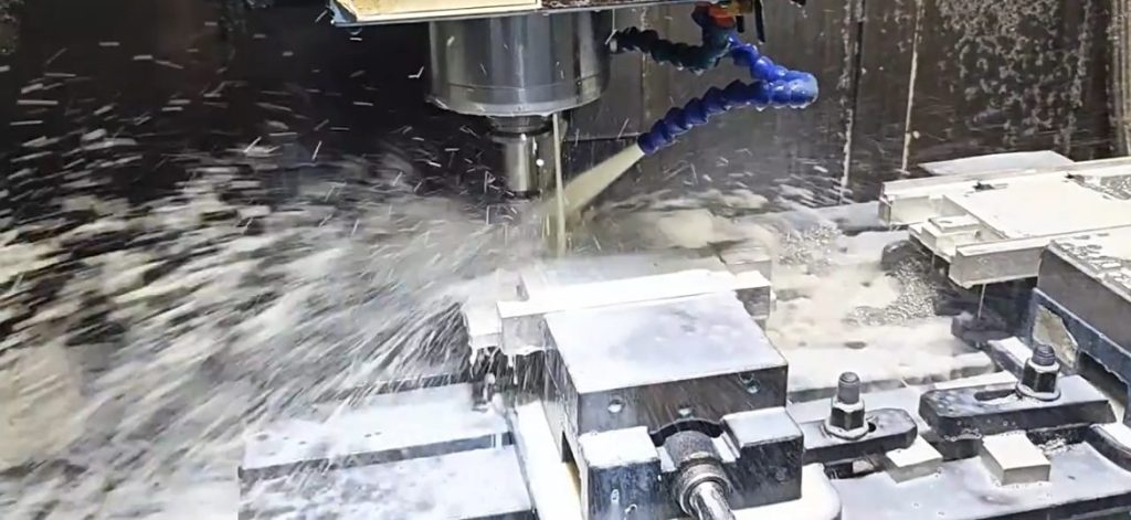 Home CNC milling machine cutting an aluminum part